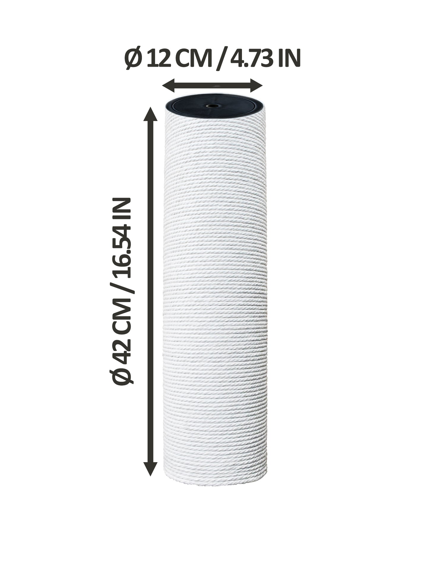 PVC Cotton Rope Pole for Floor to Ceiling Cat Trees, Length 42cm / 16.5in, Dia 12cm / 4.7in