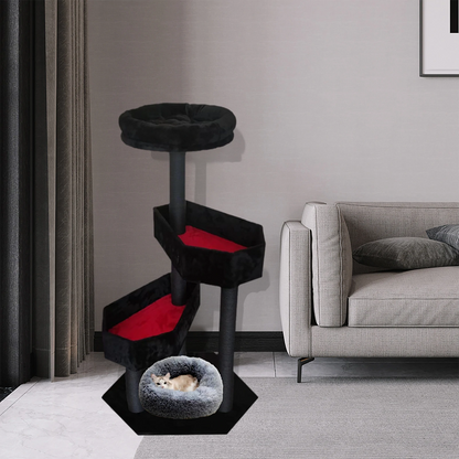 48" Tall Black Gothic Style Cat Tree