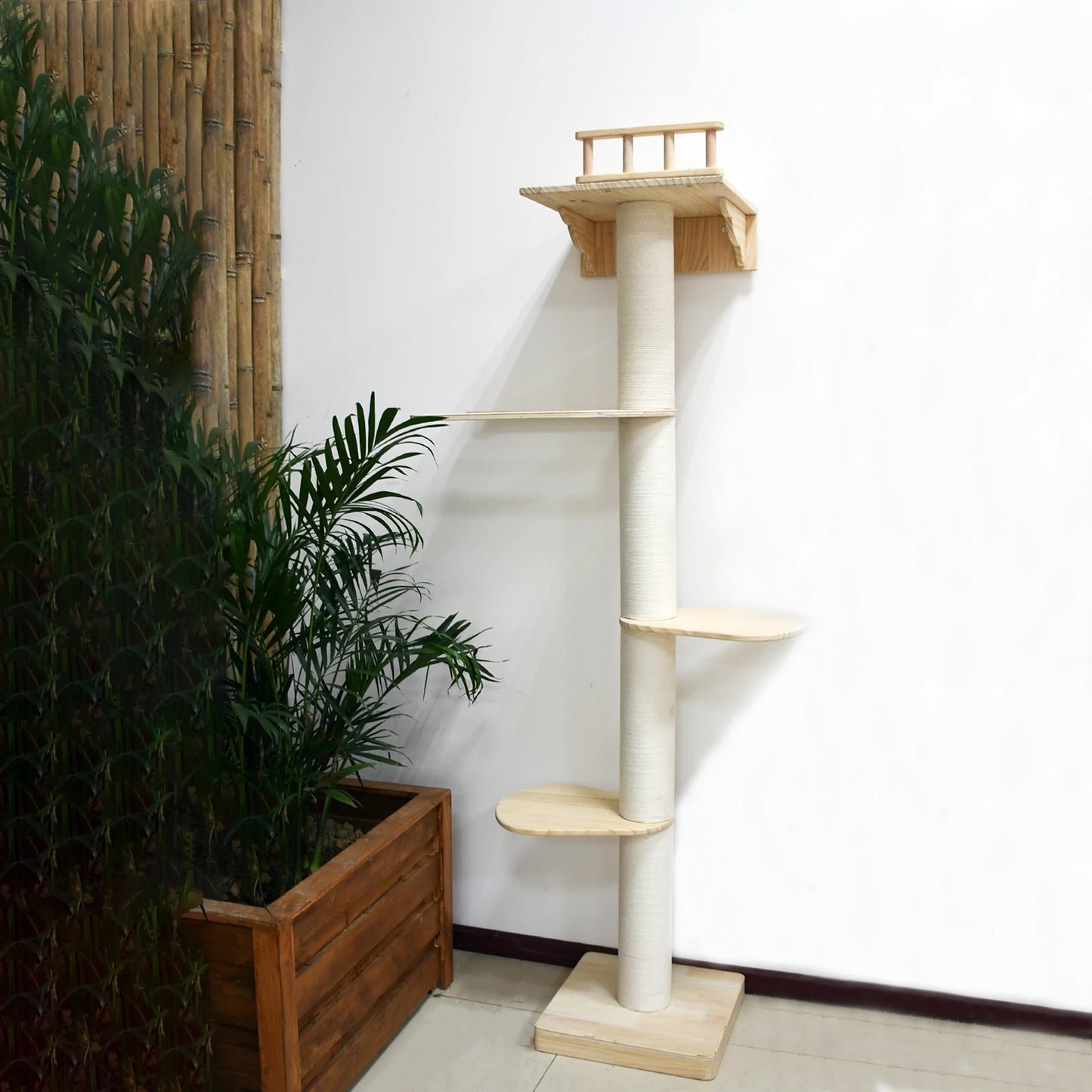 4 Tiers Wall Anchored Cat Tree