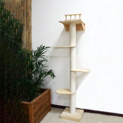 4 Tiers Wall Anchored Cat Tree