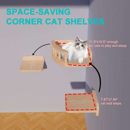 Cat Wall Shelves (Corner)
