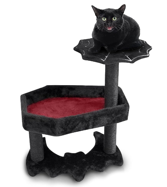 Black Gothic Style Cat Tree (Bat Base)
