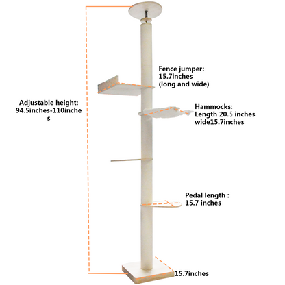 Floor to Ceiling Cat Tree (Soft Hammock)