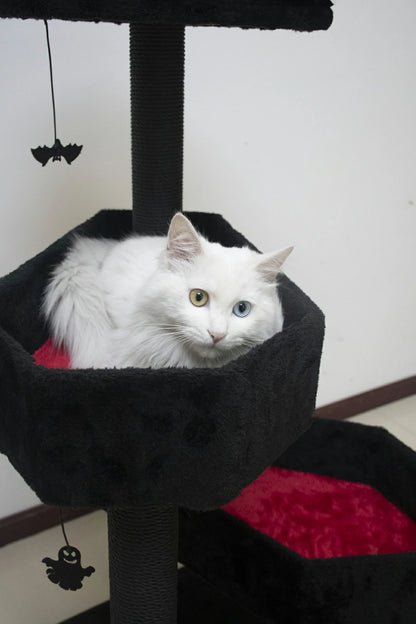 48" Tall Black Gothic Style Cat Tree