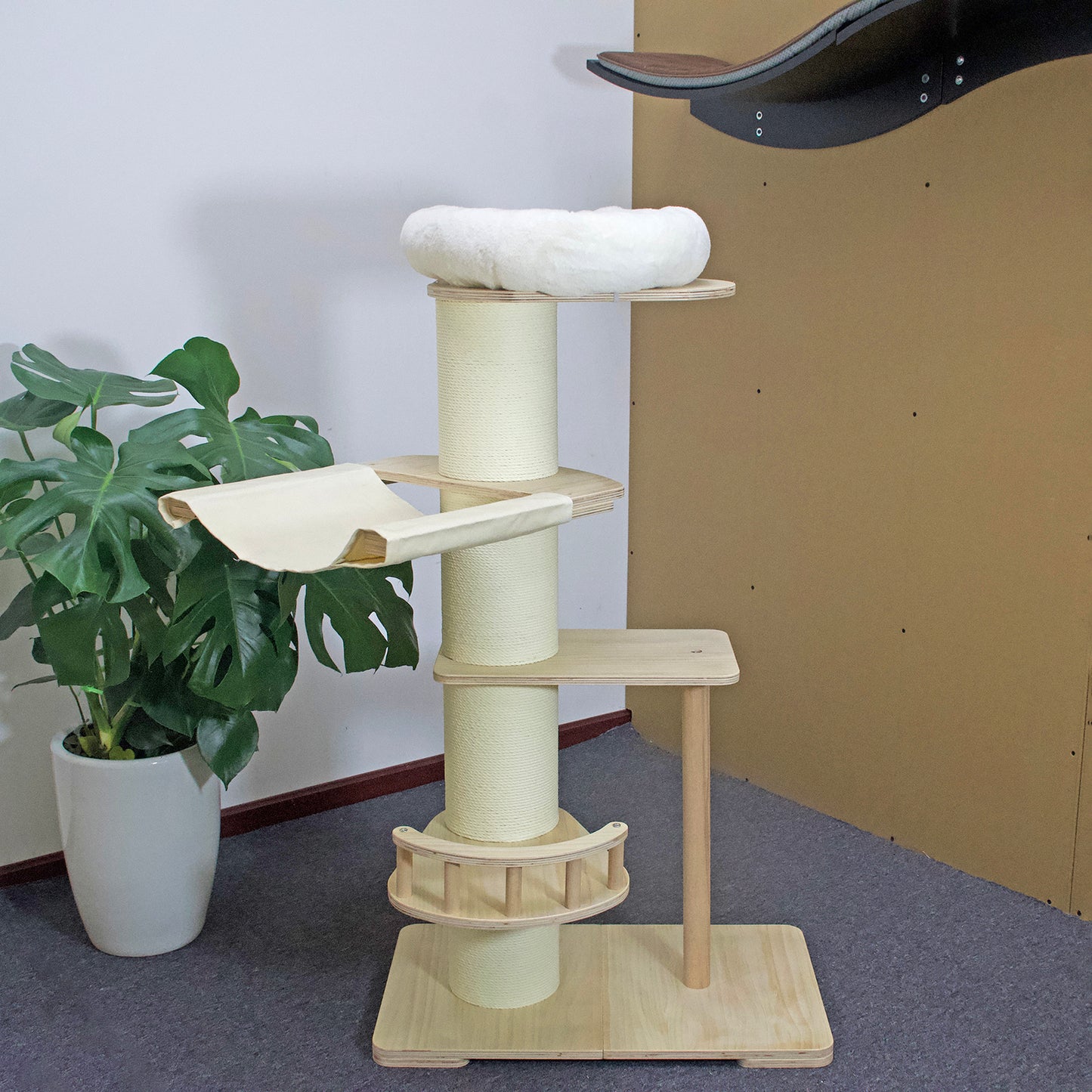 6.3” Thick Pillar Cat Tree (4 Tiers)