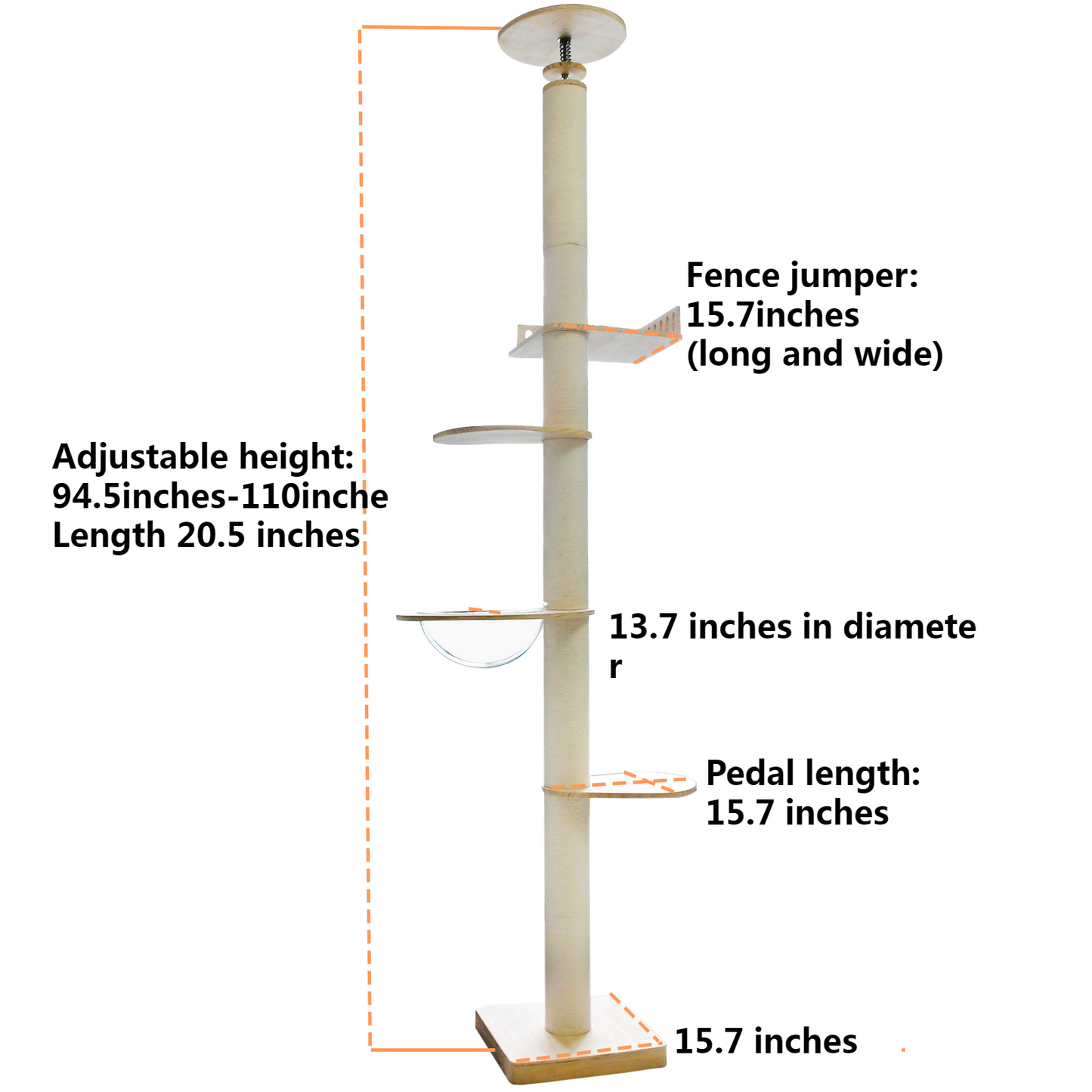 Floor to Ceiling Cat Tree (Dome Space Capsule)