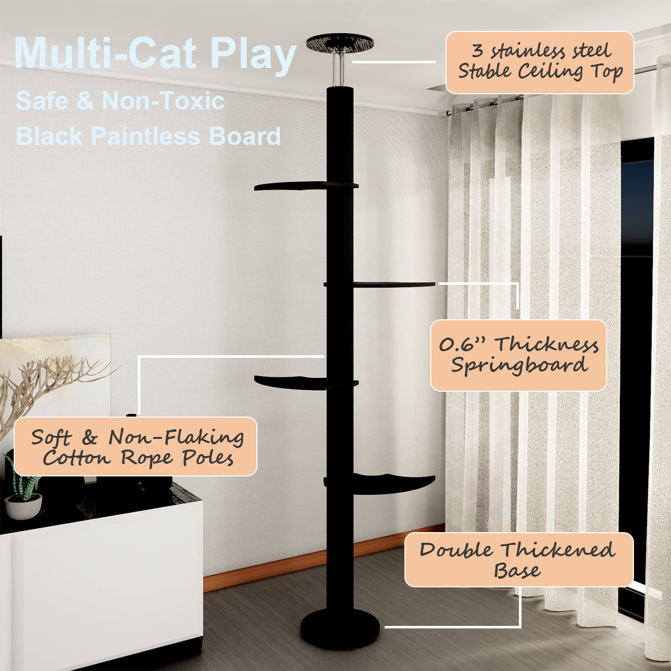 Spooky Gothic Style Cat Trees Floor-to-Ceiling